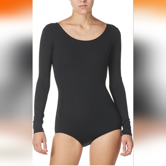 Capezio Womens Team Basic Long Sleeve Leotard medium - Picture 1 of 5